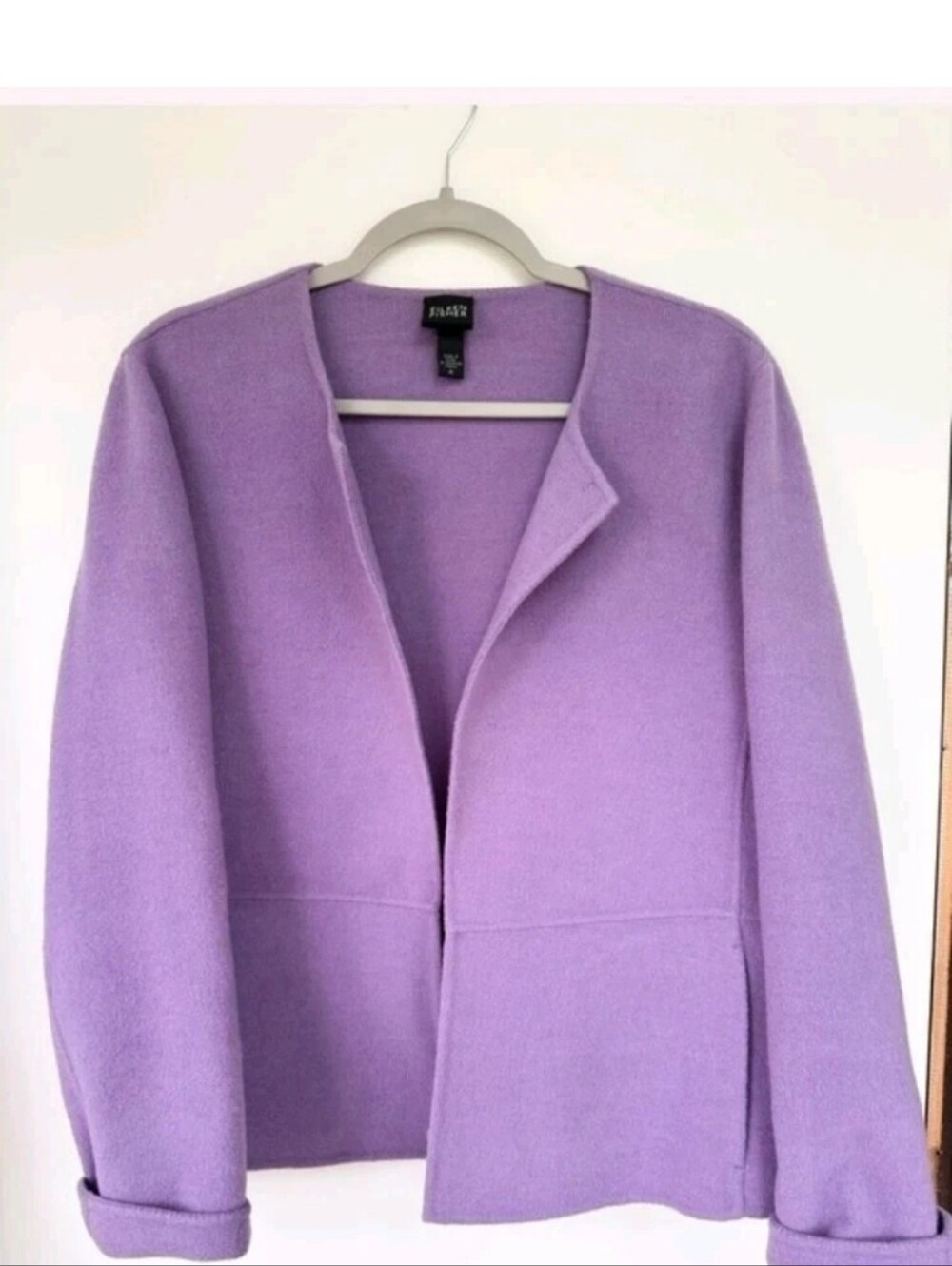 Eileen Fisher Purple Wool Blend Jacket/Coat, Sz. M